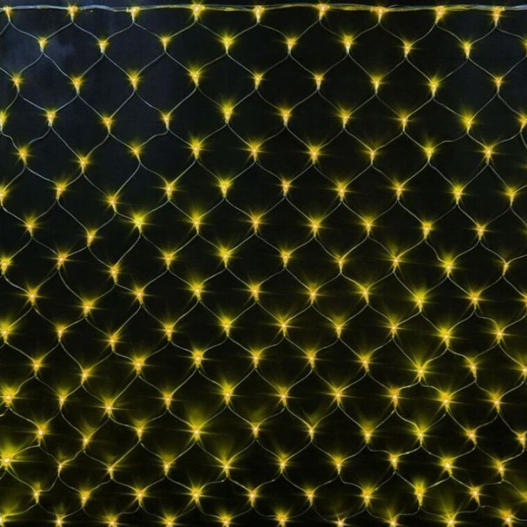 Гирлянда светодиодная  3*3 м 480 led сетка желтый Baizheng (1/50)