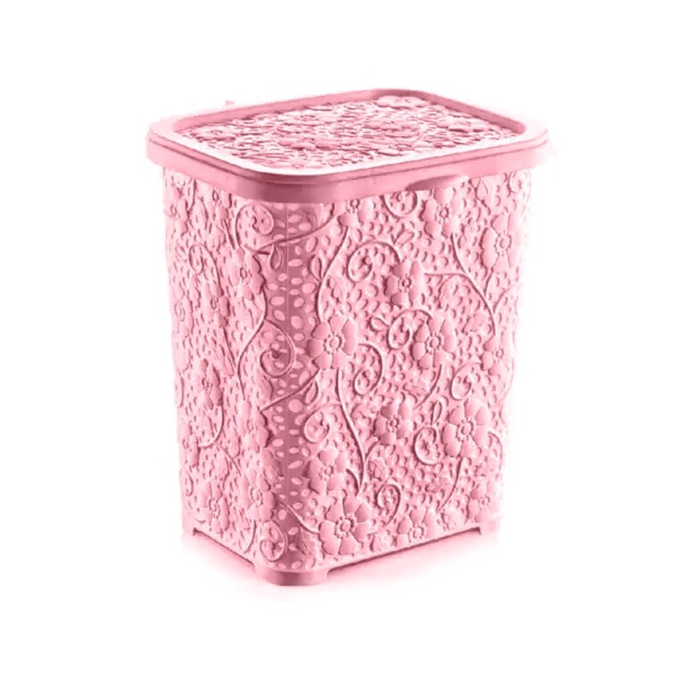 Контейнер пластиковый для стирального порошка 6 л 220*185*260 мм розовый Ажур Ddstyle (1/24)
