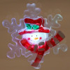 Миниатюра Акция! Светильник светодиодный пластиковый  9,5*4 см на присоске Снежинка со снеговиком (1/192)