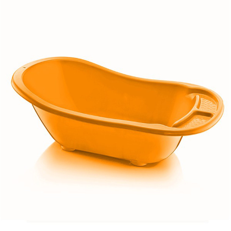 Ванна пластиковая детская 55 л 530*915*280 мм с водостоком широкая оранжевый Ddstyle (1/5)