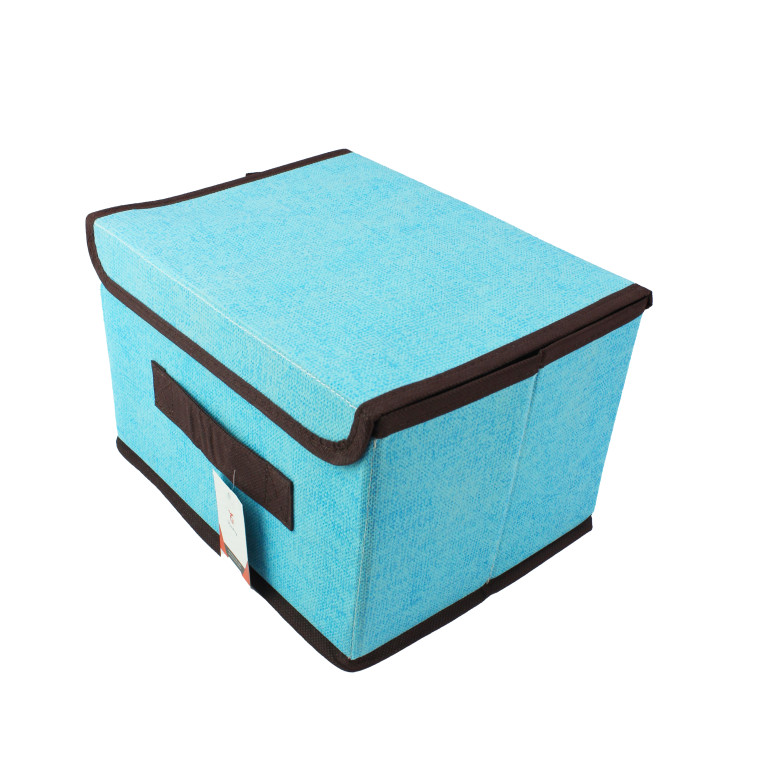 Ящик текстильный 26*20*16 см для хранения вещей крышка складной голубой Baizheng (1/100)