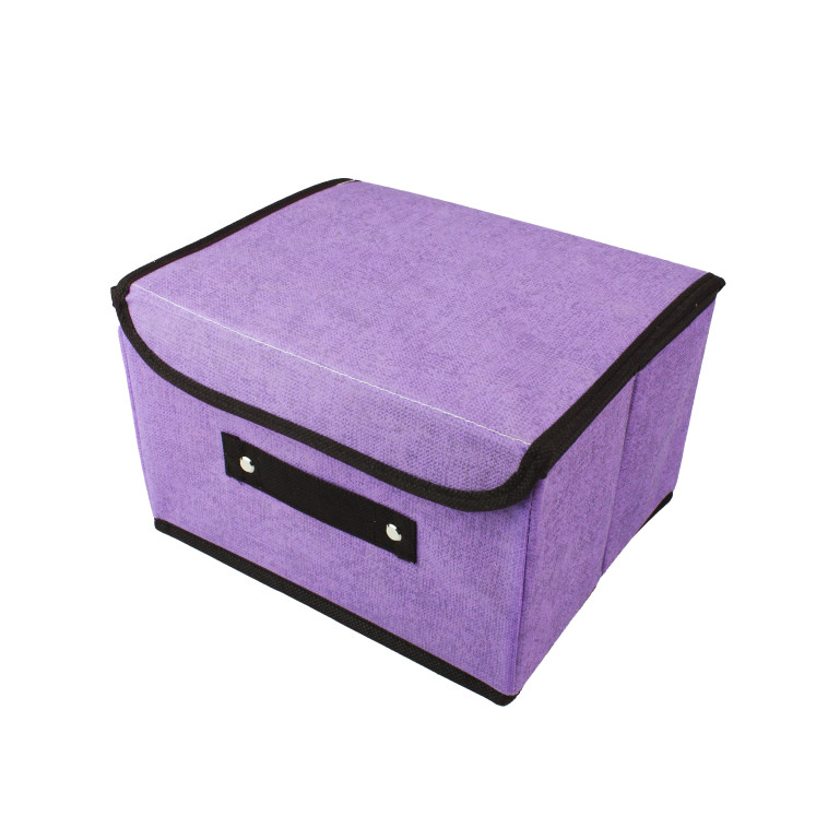 Ящик текстильный 26*20*16 см для хранения вещей крышка складной фиолетовый Baizheng (1/100)