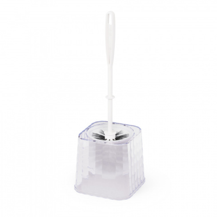 Ерш пластиковый для туалета с подставкой 120*120*350 мм прозрачный Кристалл Альтернатива (1/20)