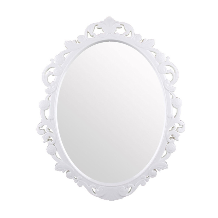 Зеркало в пластиковом обрамлении 58,5*47 см овальное белый Ажур Альтернатива (1/7)