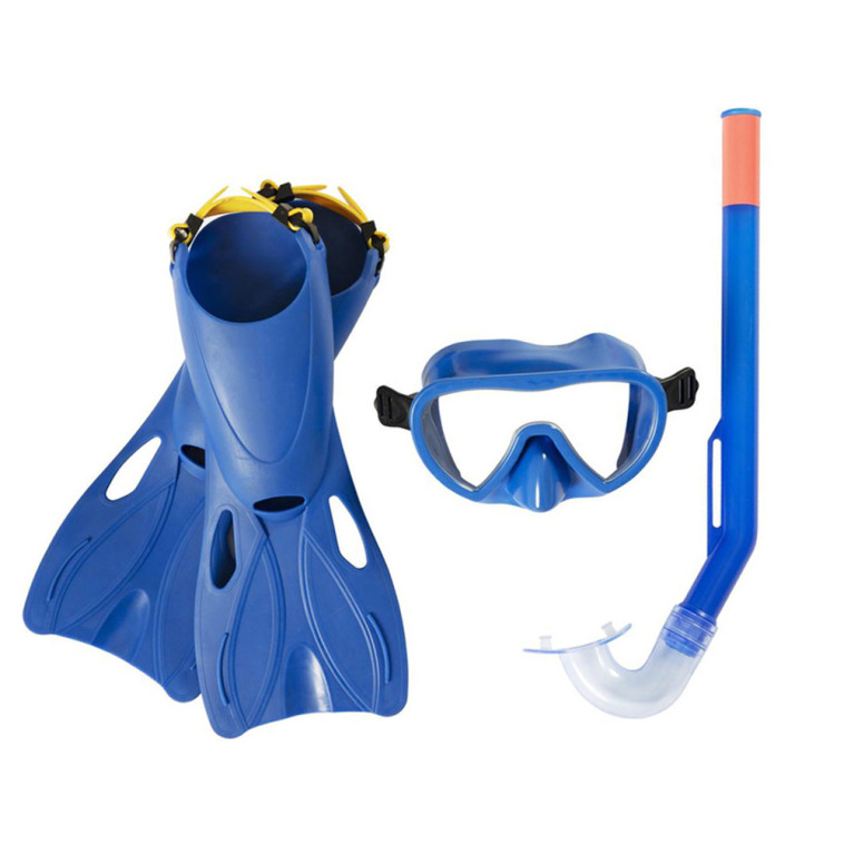 Акция! Набор для плавания от 3-х лет маска трубка ласты размер 24-27 ассорти BestWay (1/6)
