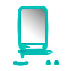 Мини фото Набор пластиковый для ванной с зеркалом 34,6*51,5 см бирюза ВК Оптима Berossi (1/5)