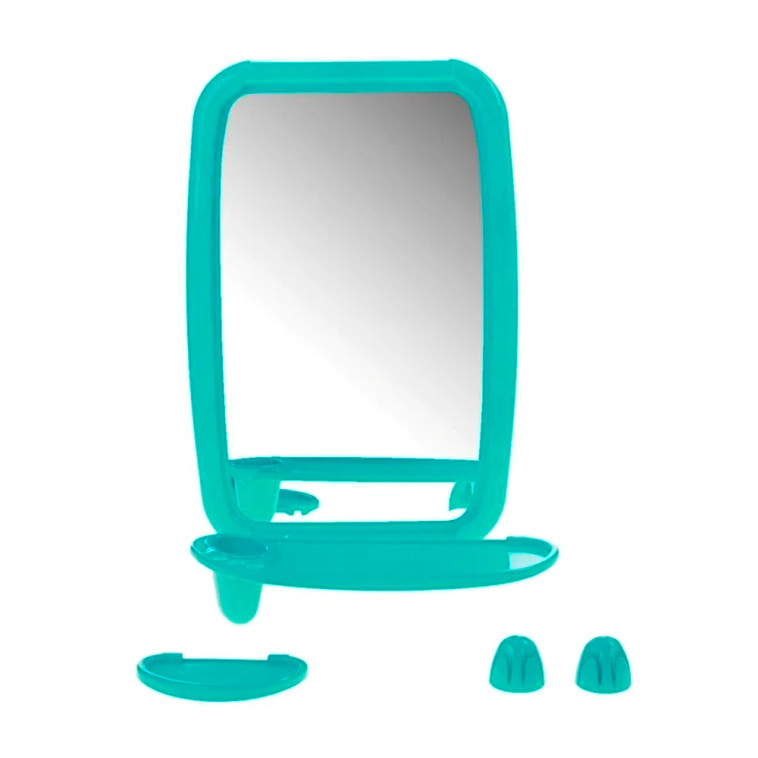 Набор пластиковый для ванной с зеркалом 34,6*51,5 см бирюза ВК Оптима Berossi (1/5)