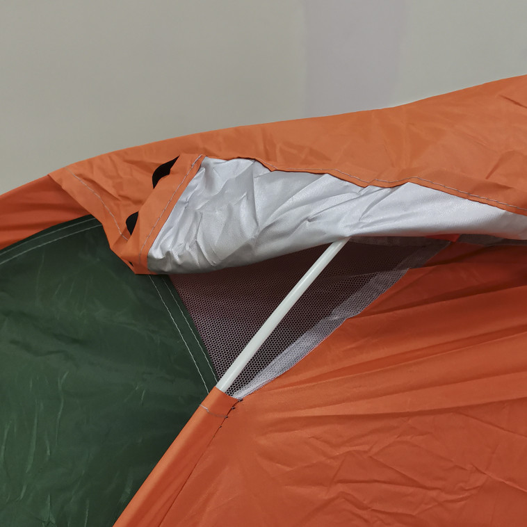 Фотография Палатка 1 местная 200*140*110 см автоматическая оранжево зеленый Baizheng (1/20)