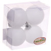 Мини изображение Акция! Набор пластиковых шаров d- 5 см 4 шт белый Матовый Серпантин (1/324)