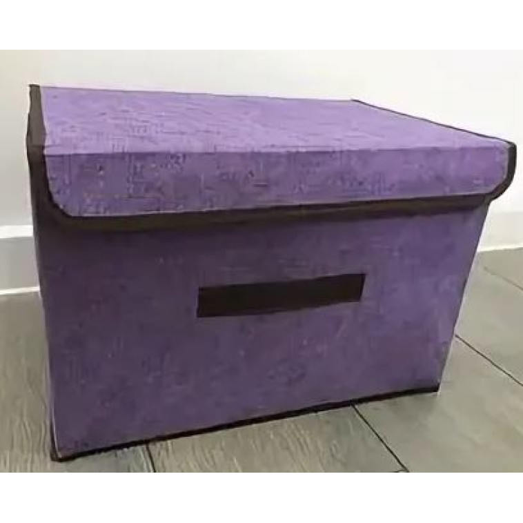 Ящик текстильный 37*24*24 см для хранения вещей фиолетовый Baizheng (1/60)
