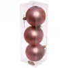 Мини фото Акция! Набор пластиковых шаров d-8 см 3 шт розовое золото Матовый Серпантин (1/128)