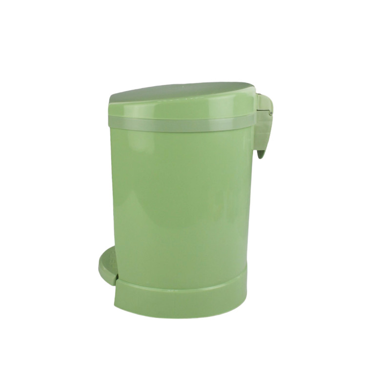 Фото Ведро пластиковое для мусора 12 л 240*350 мм круглое с педалью с вкладышем зеленый Baizheng (1/12)