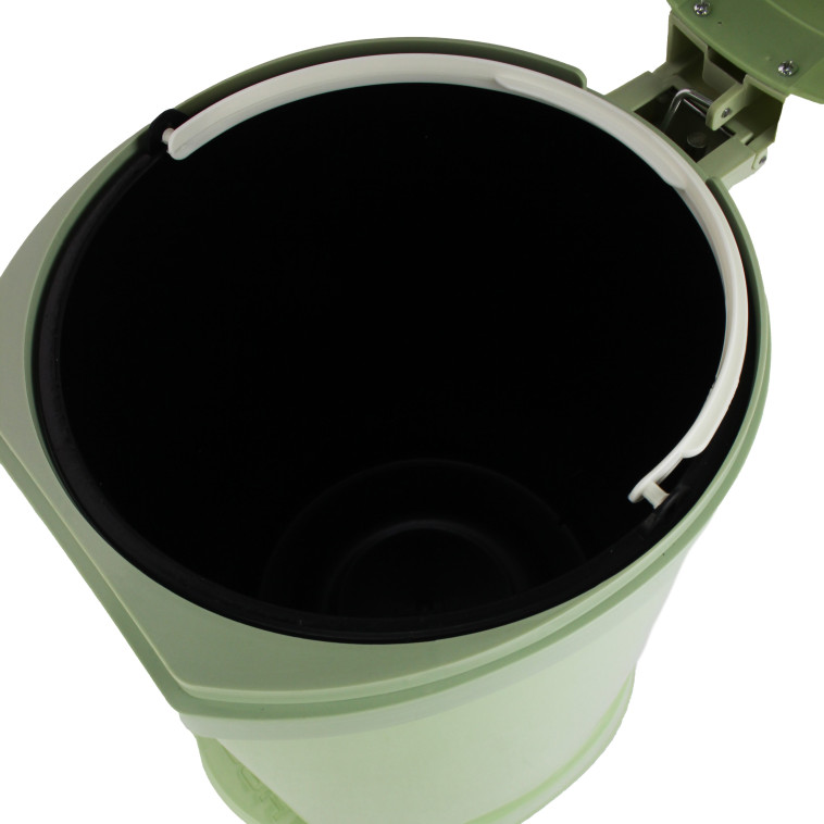 Изображение Ведро пластиковое для мусора 12 л 240*350 мм круглое с педалью с вкладышем зеленый Baizheng (1/12)