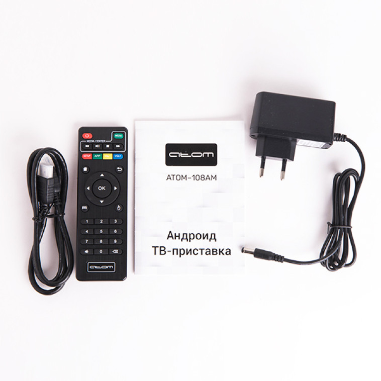 Фото Приставка СмартТВ ATOM-108AM Android TV Box Amlogic S905W Bluetooth Атом (1/1)