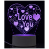 Мини изображение Светильник светодиодный 17*14 см 3 Вт 3D USB с надписью I LOVE YOU EN-NL 23 Energy (1/50)