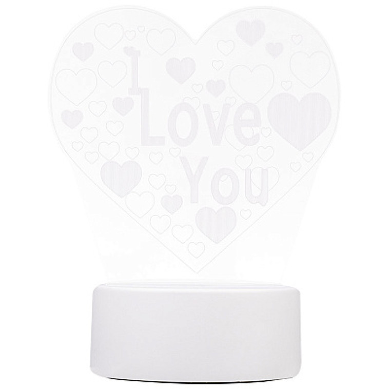 Изображение Светильник светодиодный 17*14 см 3 Вт 3D USB с надписью I LOVE YOU EN-NL 23 Energy (1/50)