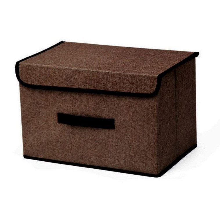 Ящик текстильный 26*20*16 см для хранения вещей крышка складной коричневый Baizheng (1/100)