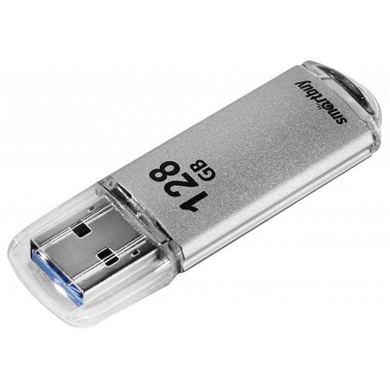 Накопитель пластиковый USB 3.0 128 GB серебряный V-Cut series Smartbuy (1/1)