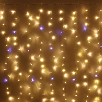 Гирлянда светодиодная  2х1,5 м 320 led 220 В улич занавес Тепл бел Мерцание Серпантин