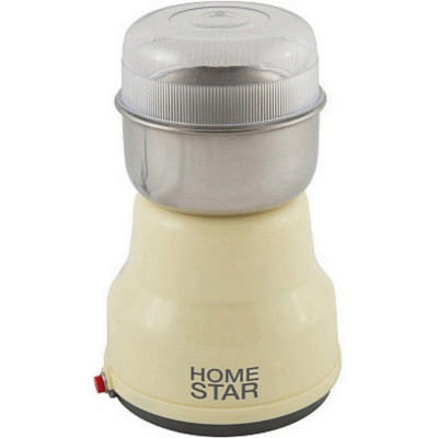 Кофемолка пластик 150 Вт 50 гр чаша сталь импульс прорезиненные ножки бежевый HS-2001 HomeStar