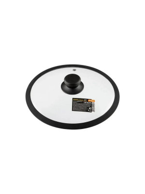 Крышка стеклянная 24 см силикон обод черный силикон ручка Cappello Mallony Крышка стеклянная 24 см силикон обод черный силикон ручка Cappello Mallony