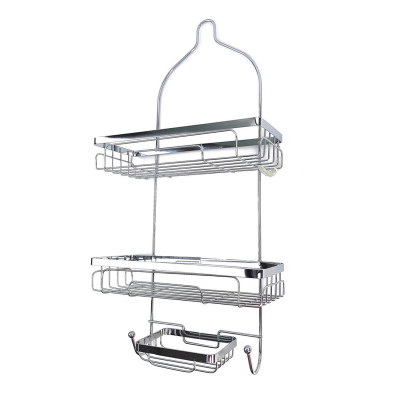 Полка металлическая для ванной 3-х ярусная 30*12*57 см для душ кабины хром KD27-2899 Baizheng