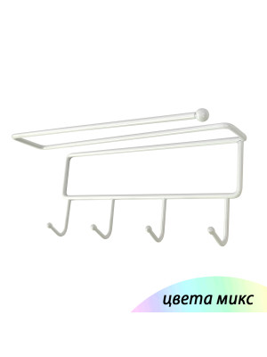 Держатель металлический для кухонных аксессуаров 8 крючков навесной MR-04 Mallony