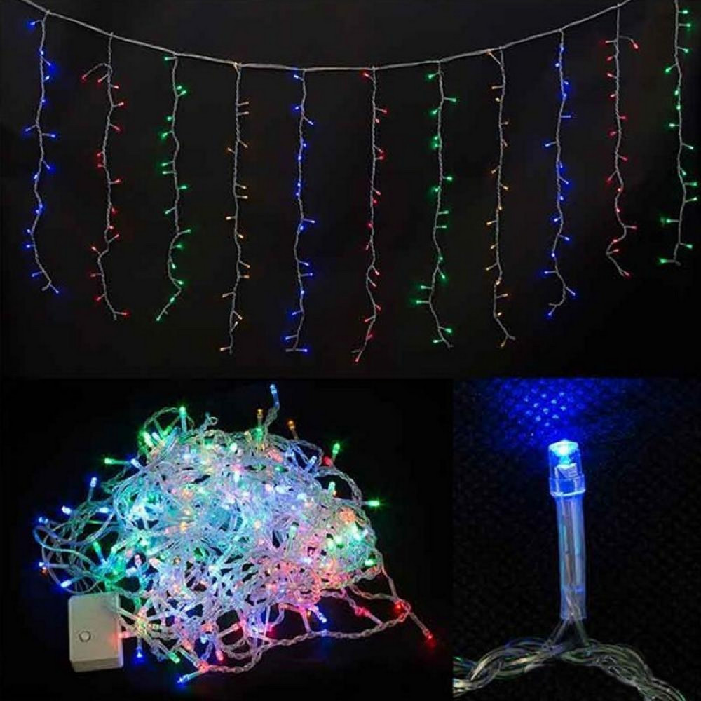 Гирлянда светодиодная  2,2*1,5 м 240 led 230 Вт дождь Curtain многоцвет Волшебная страна