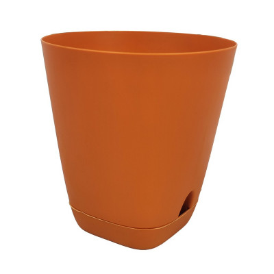 Горшок пластиковый  2 л поддон прикорневой полив карамель Гранд Альт-Пласт