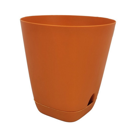 Горшок пластиковый  2 л поддон прикорневой полив карамель Гранд Альт-Пласт