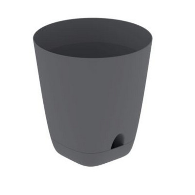Горшок пластиковый  4 л поддон прикорневой полив графит Гранд Альт-Пласт