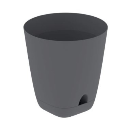 Горшок пластиковый  28 л поддон прикорневой полив графит Гранд Альт-Пласт