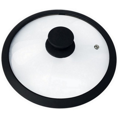 Крышка стеклянная 22 см силикон обод черный силикон ручка Cappello Mallony