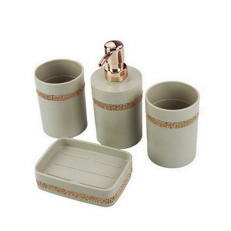 Набор пластиковый для ванной 4 предмета серый TY-8252 Baizheng