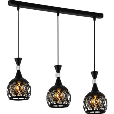 Люстра кухонная 3 плафона 67*18*100 см Е27 60Вт 12м2 плафон металл черный Baizheng