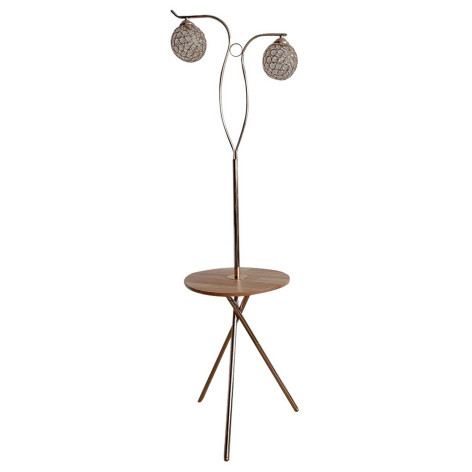 Торшер 3 плафона 155х50х40см  Е27 60Вт 12м2 со столиком плафон пластик черный Baizheng