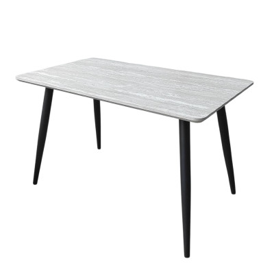 Стол ЛДСП кухонный 120*70 см серый ножки металл черный A114-1 2 кор Baizheng Стол ЛДСП кухонный 120*70 см серый ножки металл черный A114-1 2 кор Baizheng