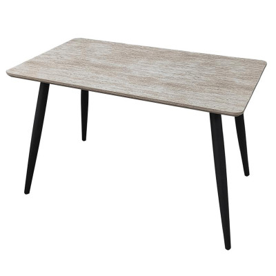 Стол ЛДСП кухонный 120*70 см бежевый ножки металл черный A115 2 кор Baizheng Стол ЛДСП кухонный 120*70 см бежевый ножки металл черный A115 2 кор Baizheng