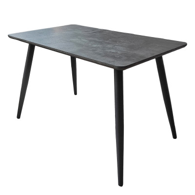 Стол ЛДСП кухонный 120*70 см серый ножки металл черный A116 2 кор Baizheng Стол ЛДСП кухонный 120*70 см серый ножки металл черный A116 2 кор Baizheng