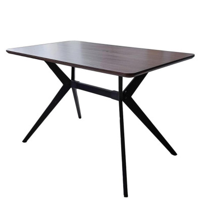 Стол ЛДСП кухонный 120*70 см крепкий кофе прямоуг ножки металл черный A121 5 частей Baizheng Стол ЛДСП кухонный 120*70 см крепкий кофе прямоуг ножки металл черный A121 5 частей Baizheng