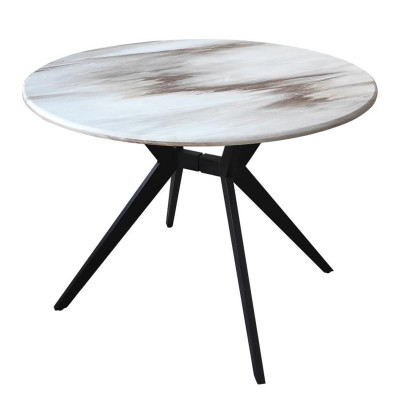 Стол ЛДСП кухонный 100*100 см круглый ножки металл черный A122-1 5 частей Baizheng Стол ЛДСП кухонный 100*100 см круглый ножки металл черный A122-1 5 частей Baizheng