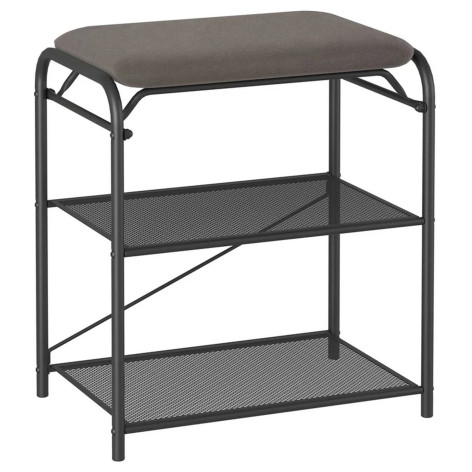 Подставка металлическая для обуви 3-х ярусная 45х30х50 см сиденье ящик черный Гранада 13В ЗМИ