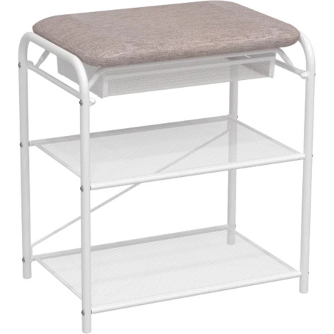 Подставка металлическая для обуви 3-х ярусная 45х30х50 см сиденье ящик черный Гранада 13В ЗМИ