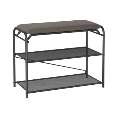 Подставка металлическая для обуви 3-х ярусная 65х30х50 сиденье нубук ящик черный Гранада 23В ЗМИ Подставка металлическая для обуви 3-х ярусная 65х30х50 сиденье нубук ящик черный Гранада 23В ЗМИ