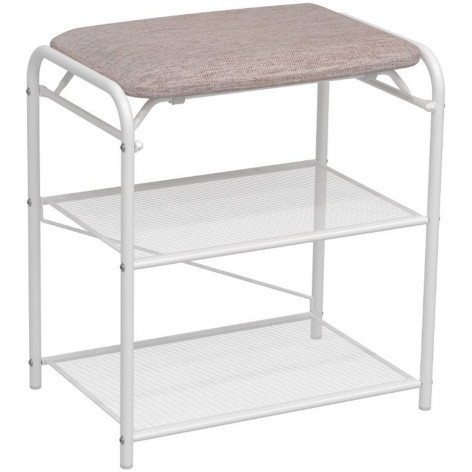 Подставка металлическая для обуви 3-х ярусная 45х30х50 см сиденье ящик черный Гранада 13В ЗМИ