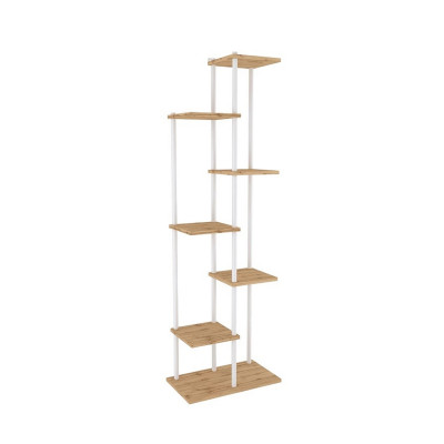 Подставка металлическая для цветов 490*275*1545 мм дерев полки белый Шафран 17Л ЗМИ