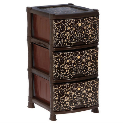 Комод пластиковый 3-х секционный 390*470*730 мм Элегант темный Виолет Комод пластиковый 3-х секционный 390*470*730 мм Элегант темный Виолет