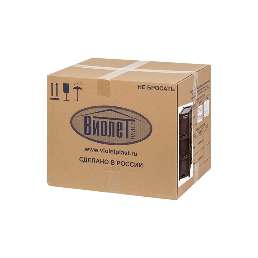 Комод пластиковый 3-х секционный 390*470*730 мм Кожа Виолет