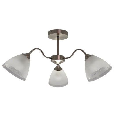 Люстра 3 плафона 61,5*31 см Е27 60Вт 12м2 плафон стекло серебро Baizheng