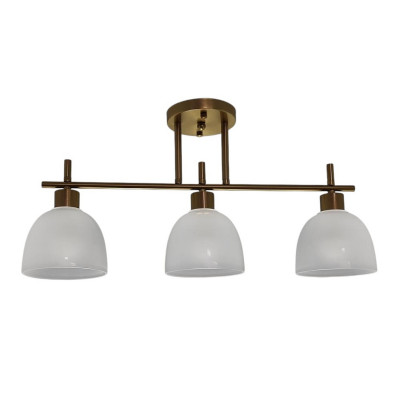 Люстра 3 плафона 57*13*27 см Е14 60Вт 12м2 плафон стекло золото Baizheng